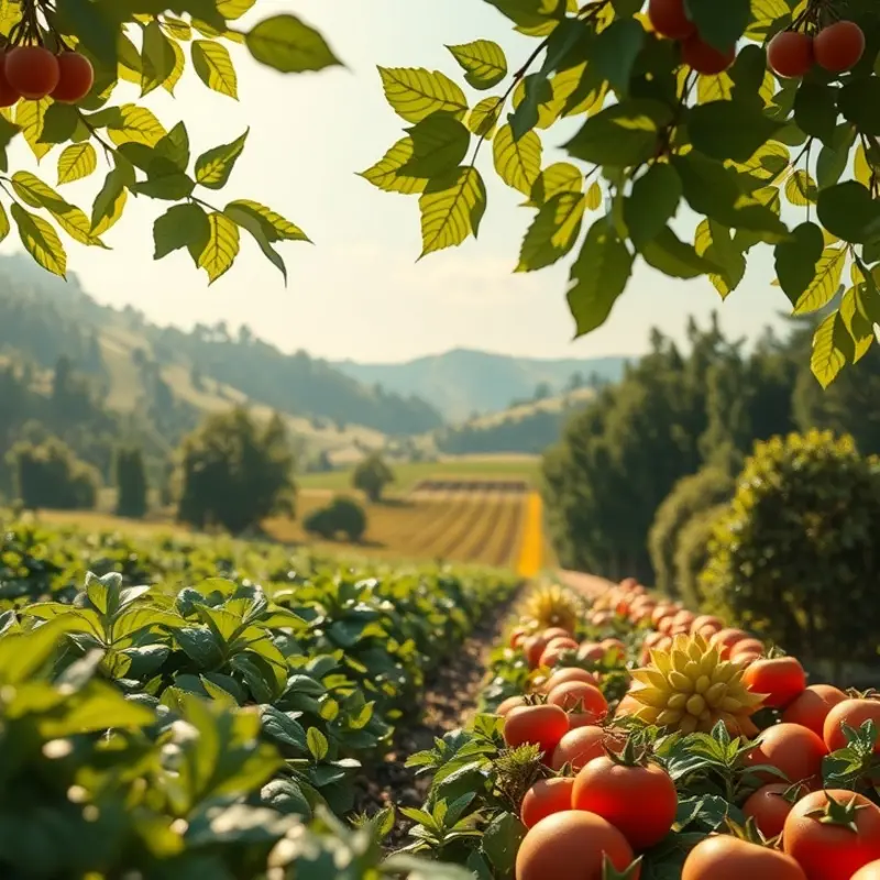 A serene natural landscape showcasing abundance and freshness.