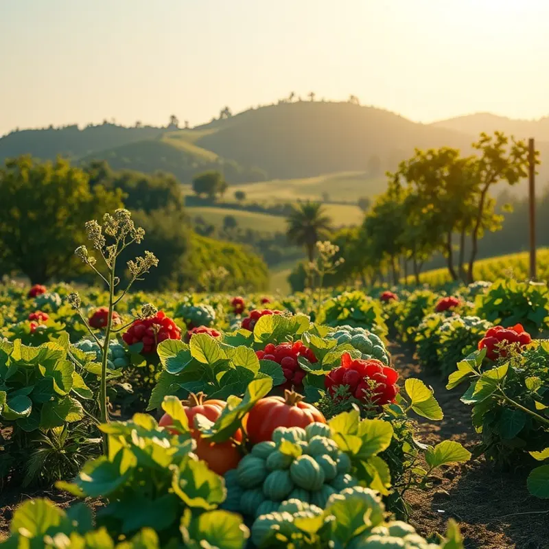 A vibrant orchard showcasing fresh organic produce.