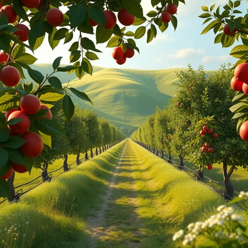 A vibrant Irish farm field booming with organic produce.