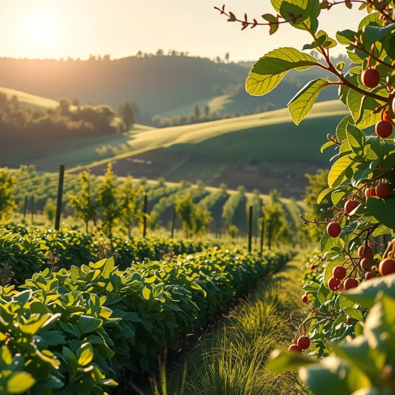 Lush orchard representing natural nourishment.