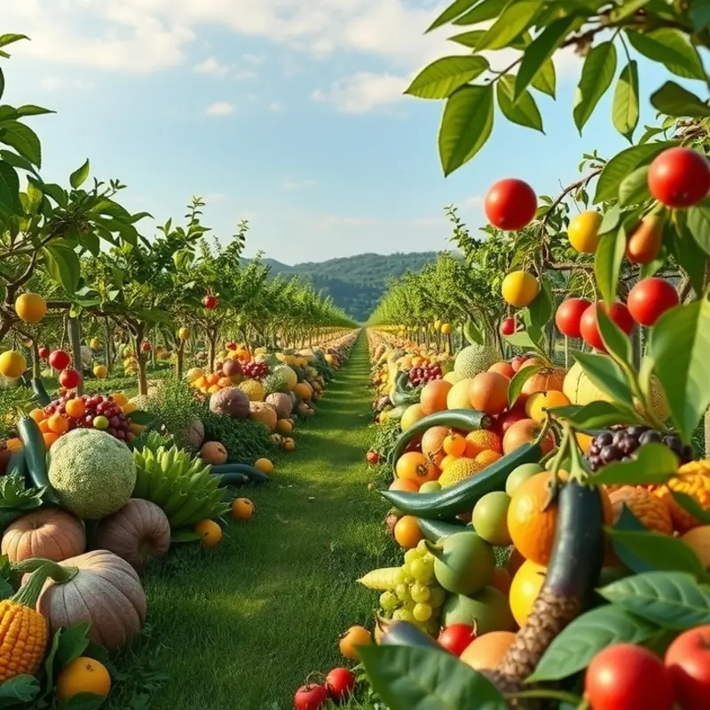 A lush field showcasing an abundance of vibrant vegetables, representing plant-based eating.