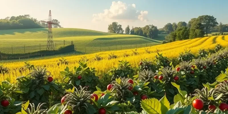 A sunlit orchard filled with ripe fruits and vegetables, emphasizing the benefits of fresh organic produce.