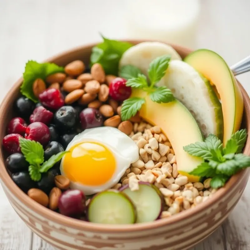 A sunlit abundance of organic fruits and vegetables.