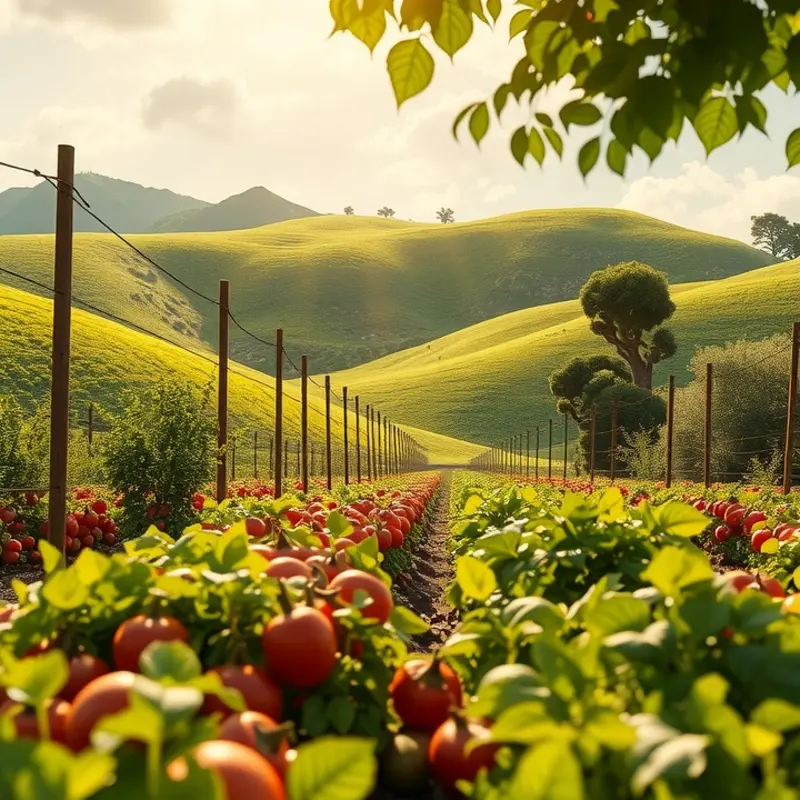 Vibrant vegetable field representing fresh ingredients for frittatas.