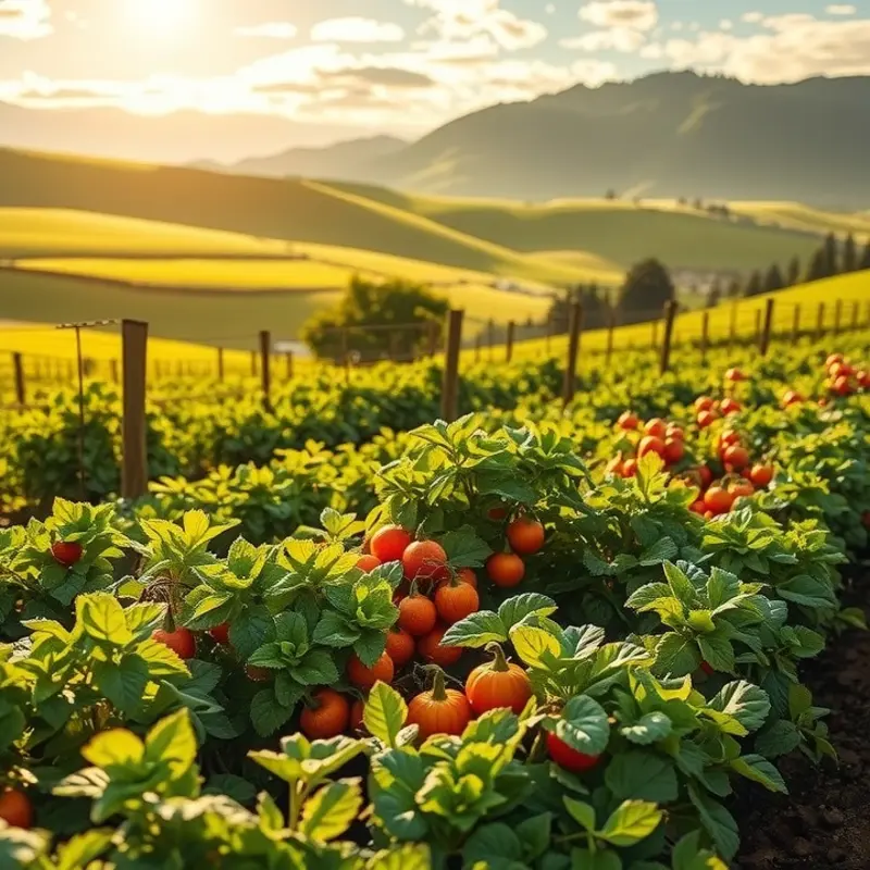Vibrant vegetable field representing fresh ingredients for frittatas.