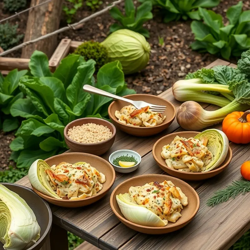 A vibrant organic cabbage garden basking in sunlight.