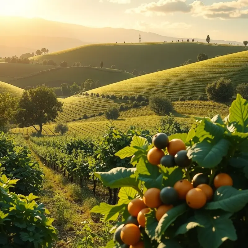 A vibrant field showcasing fresh organic produce for making casserole bases.