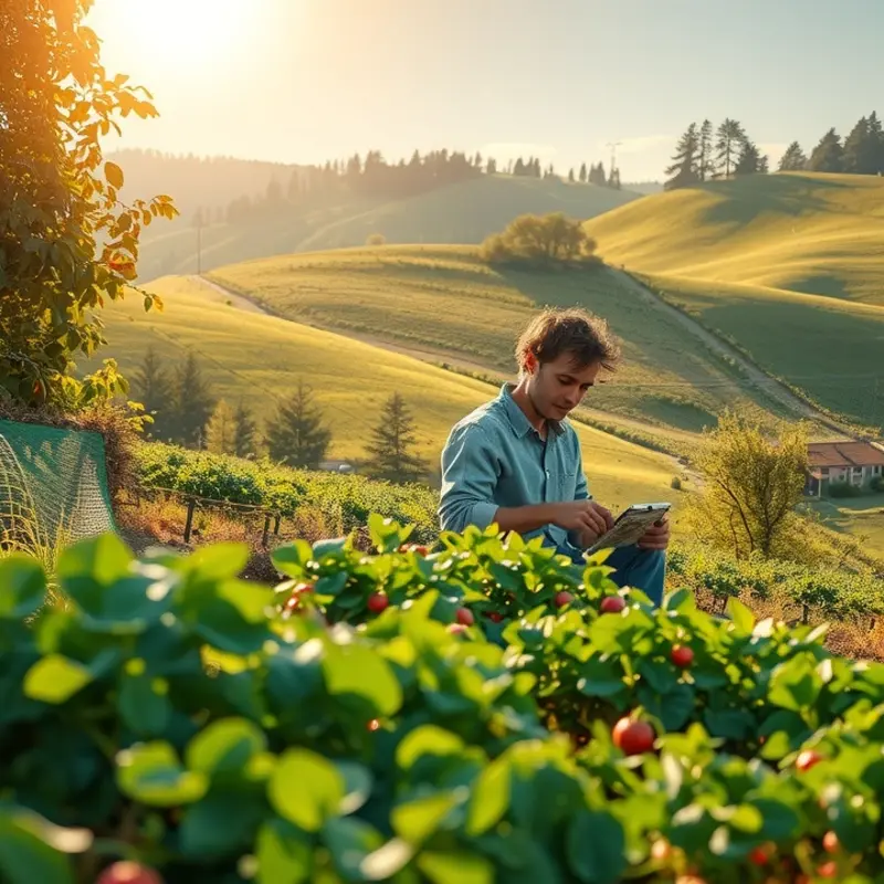 A picturesque view of a sunlit orchard, symbolizing natural, healthy ingredients.