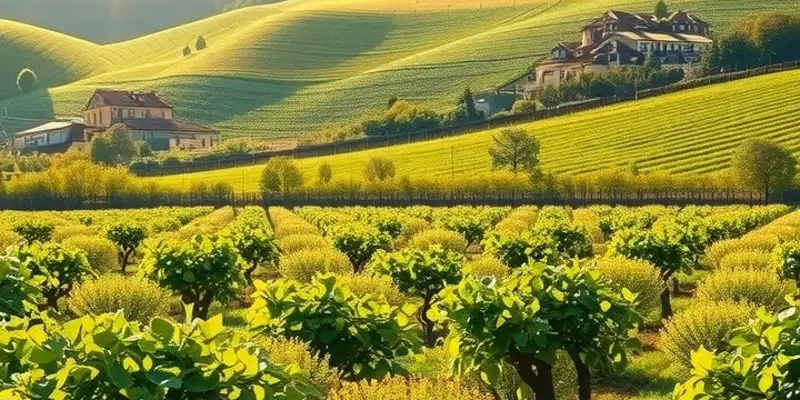 A vibrant landscape showcasing an abundance of vegetables and fruits under natural sunlight.