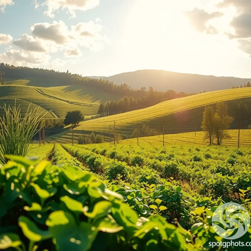 A beautiful organic orchard highlighting the abundance of sustainably grown fresh produce.