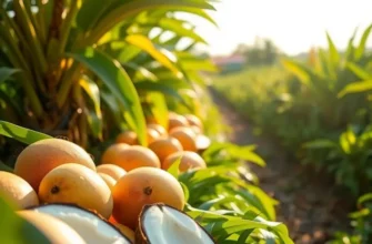 A beautiful sunlit orchard filled with colorful organic fruits and vegetables, capturing the essence of healthy culinary traditions.