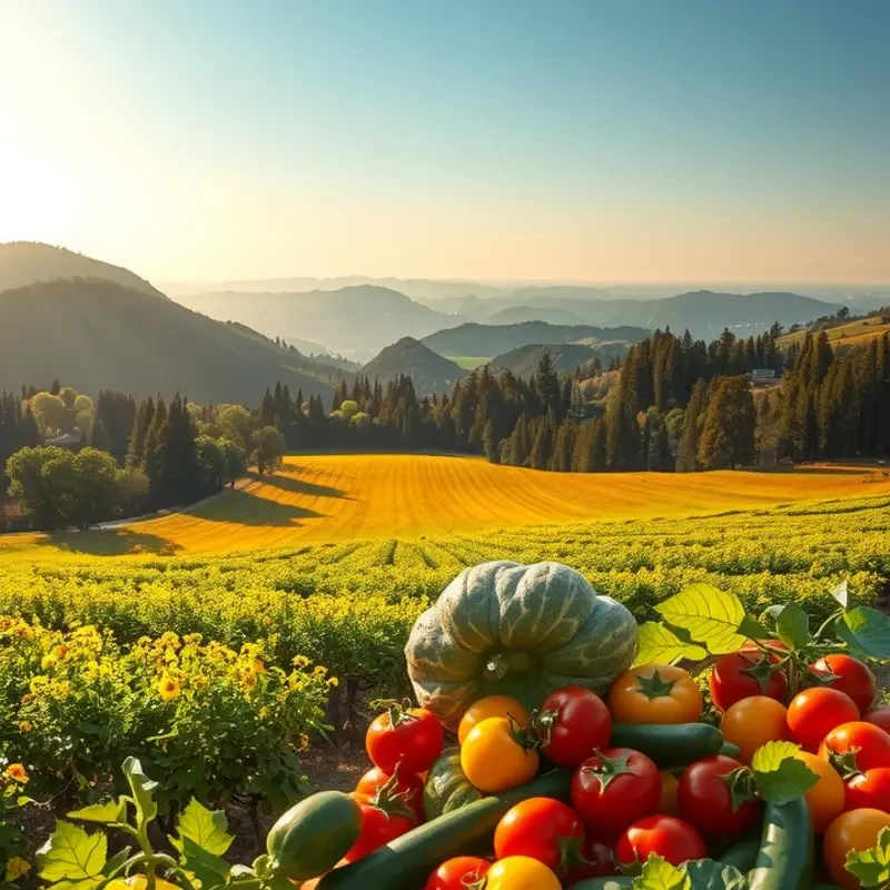 A vibrant landscape showcasing the natural abundance of healthy foods.