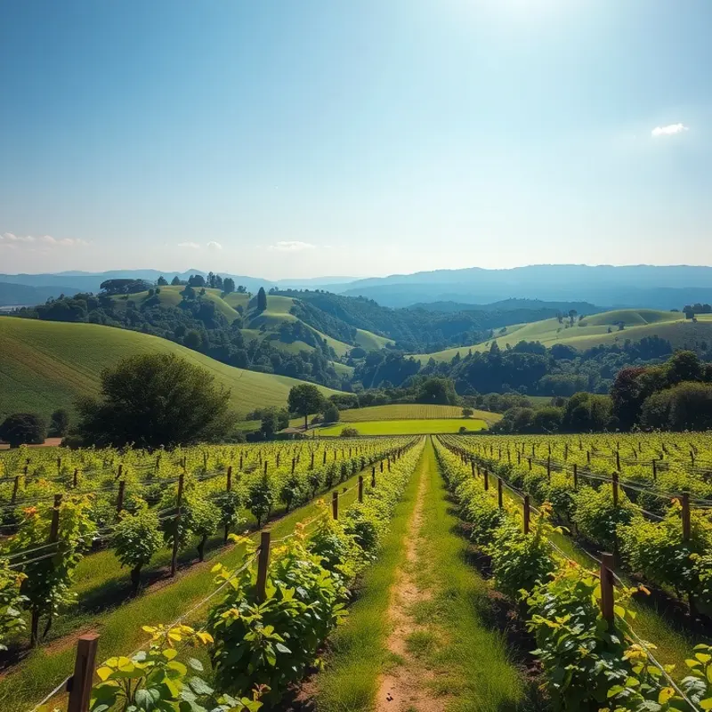 A vibrant landscape showcasing fresh organic produce.