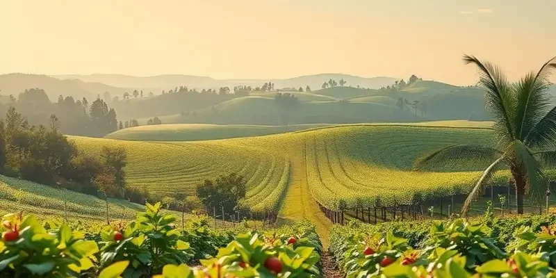 A vibrant, healthy landscape showcasing fresh produce and greenery.