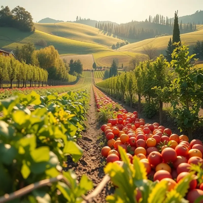 A vibrant garden filled with fresh, organic produce representing health.