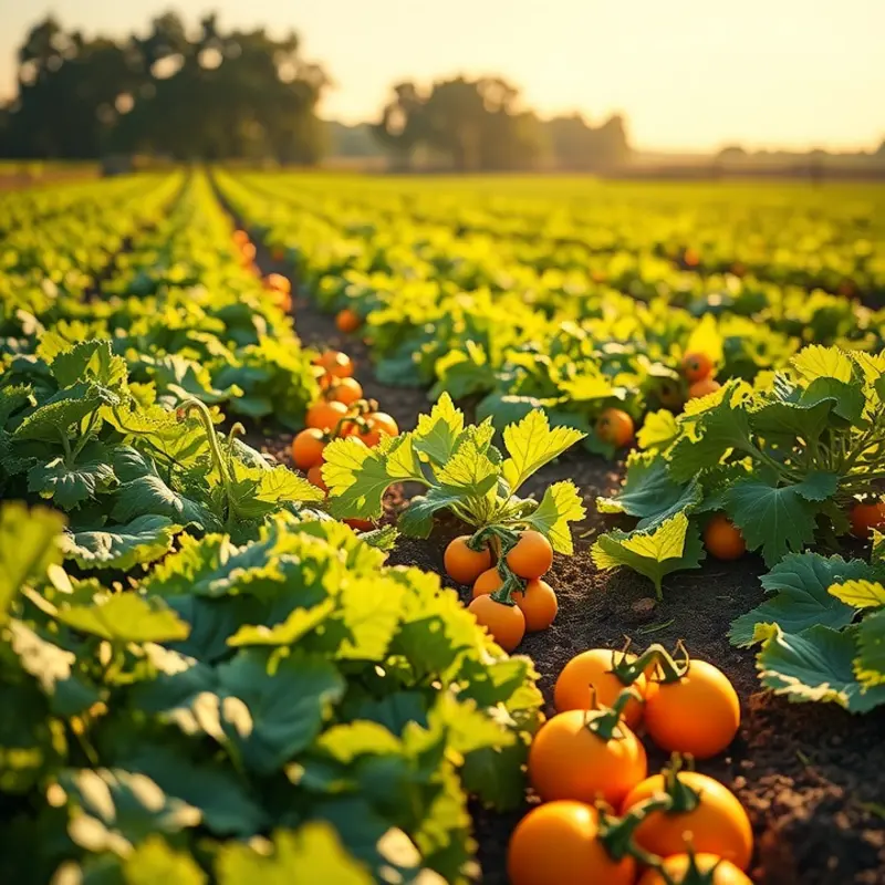 A vibrant field overflowing with fresh produce, perfect for holiday meal prep.