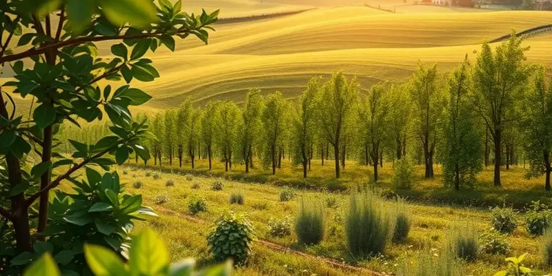 A beautiful landscape showing a combination of fresh produce, emphasizing the connection between hydration and health.