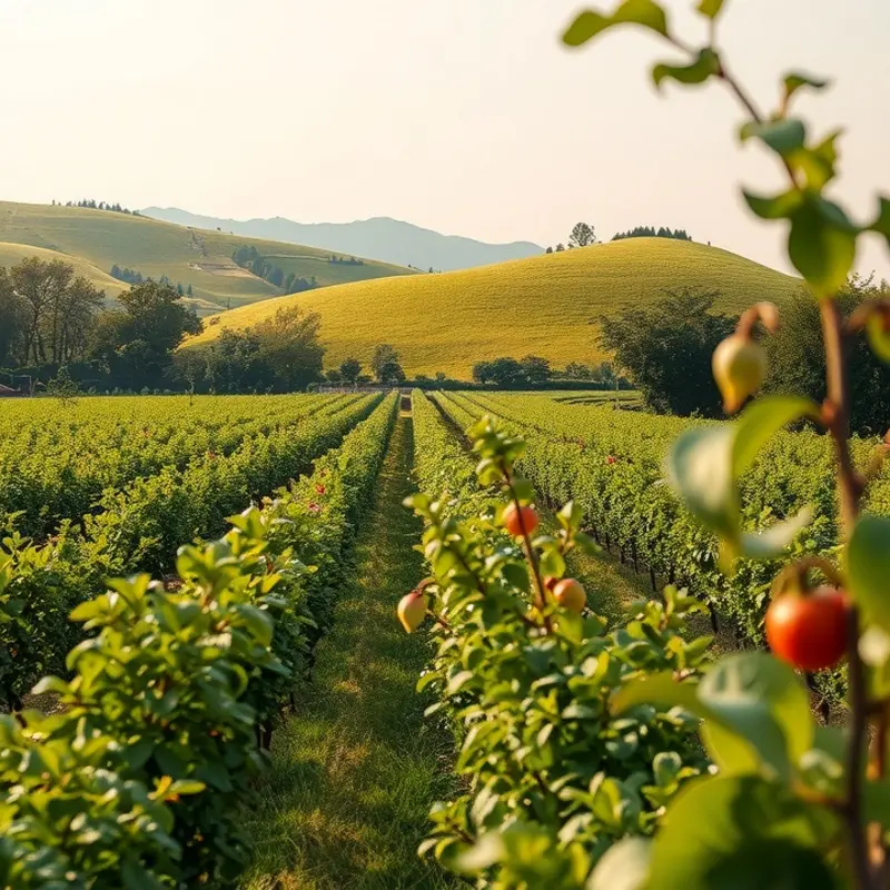 A sunlit field showcasing vibrant organic produce.