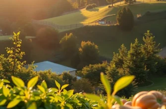 A lush organic field filled with vibrant fruits and vegetables under sunlight.
