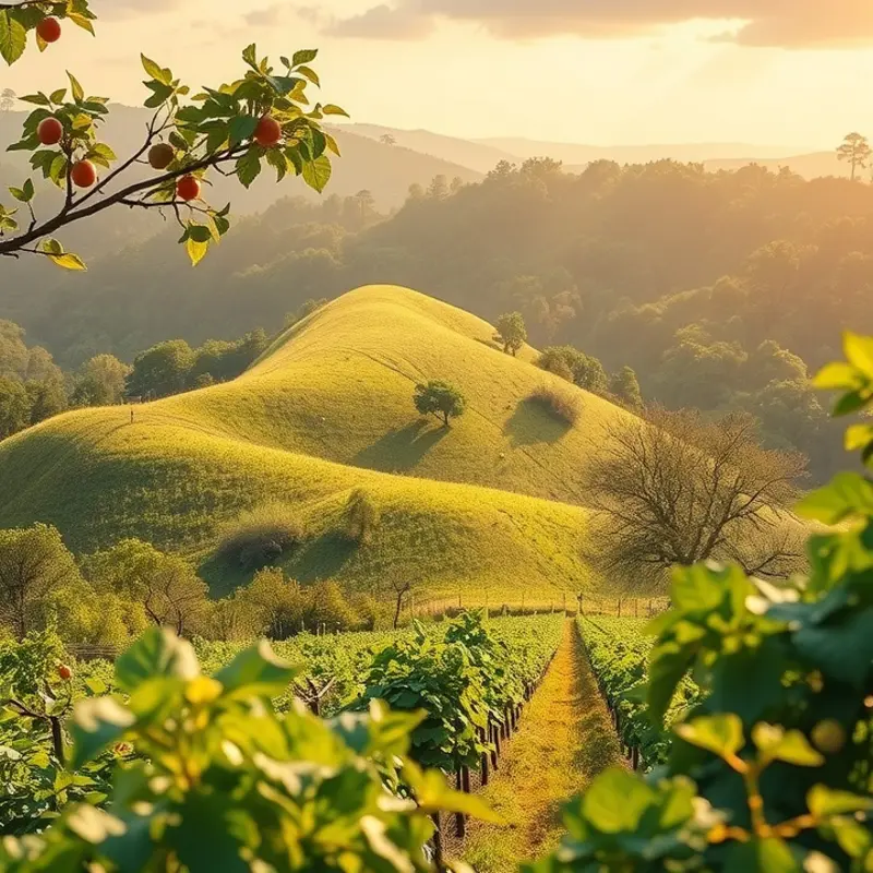 A vibrant sunlit field showcasing fresh organic produce.
