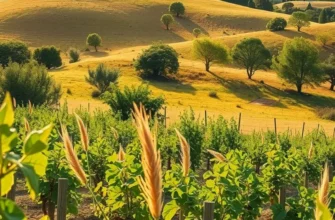 A scenic view of a lush, sunlit field filled with healthy, organic produce.