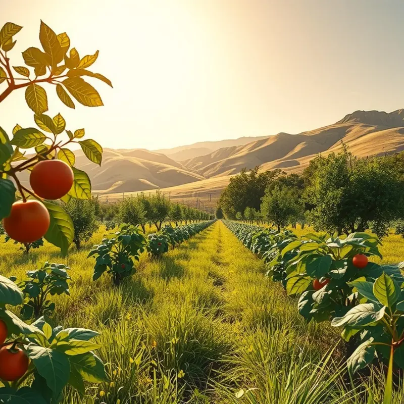 A vibrant field showcasing fresh organic produce, embodying nature’s abundance.