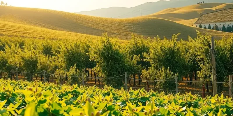 A scenic landscape depicting a lush field of organic vegetables.