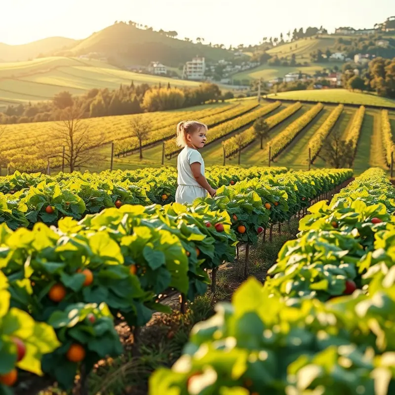 A vibrant sunlit field bursting with fresh produce.