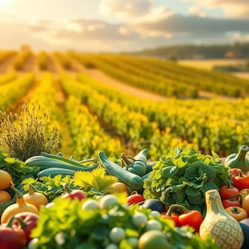 A vibrant orchard filled with fresh fruits and vegetables, symbolizing the connection between cooking methods and food quality.
