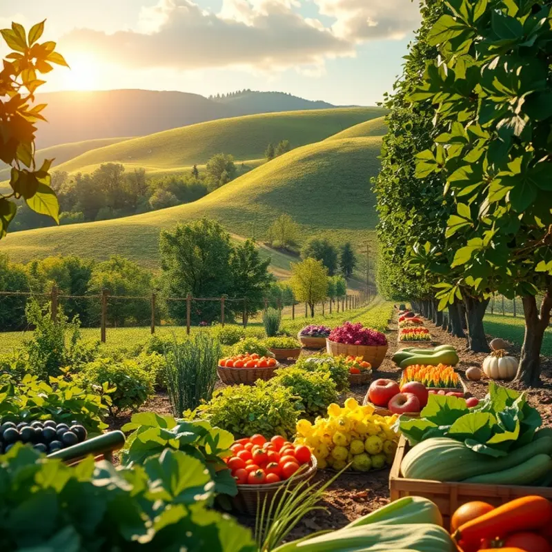 A sunlit organic orchard showcasing the vibrancy of nature’s produce.