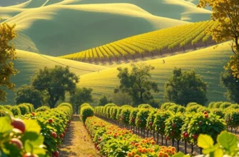 A picturesque orchard showcasing the abundance of organic fruits and vegetables.