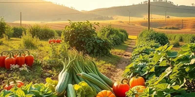 A tranquil sunset field showcasing the richness of nature's organic offerings.