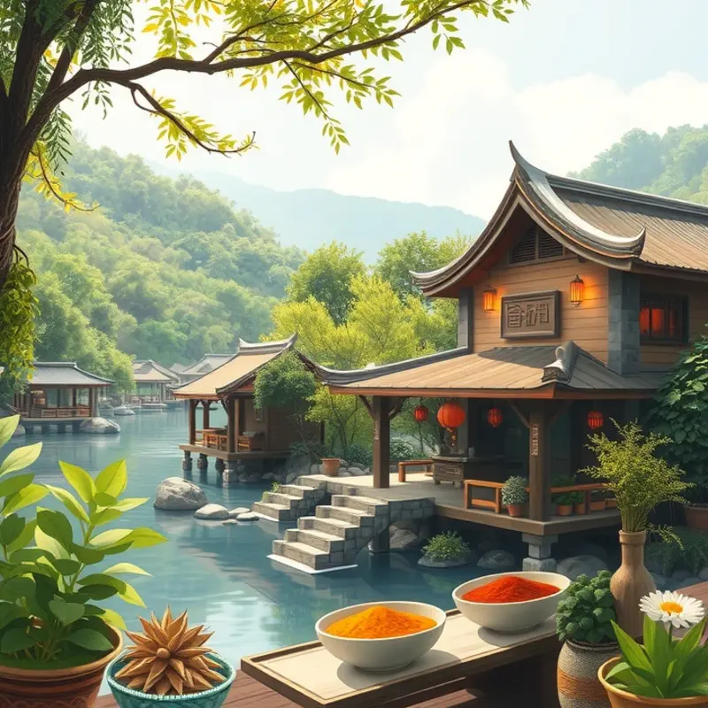 An inviting European tavern courtyard, rich in history and ambiance.