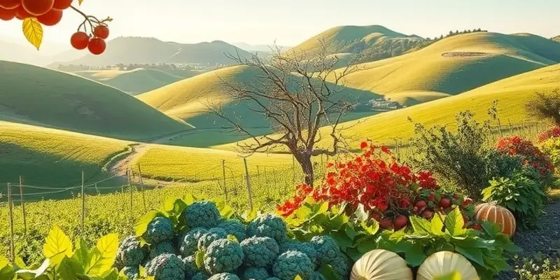 A scenic field filled with vibrant produce that inspires healthy cooking.