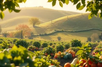 Gorgeous landscape with vibrant fruits and vegetables in a natural setting.