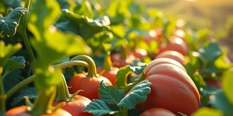 A photorealistic image of a lively field with fresh produce, symbolizing the Ayurvedic diet.