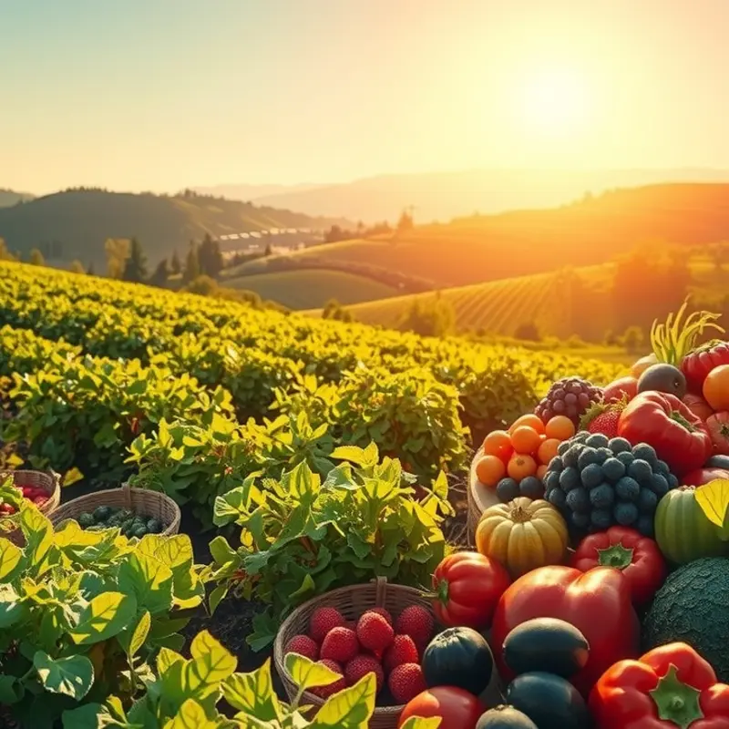 A vibrant orchard showcasing organic produce.