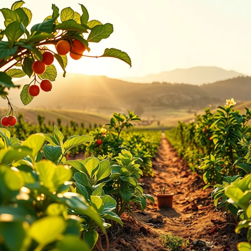 A vibrant orchard showcasing organic produce.