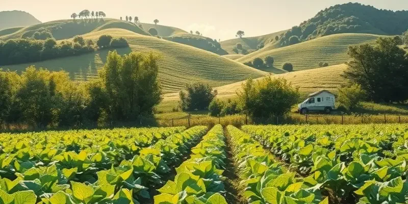 A sunlit orchard with vibrant fruits and vegetables, symbolizing health and wellness.