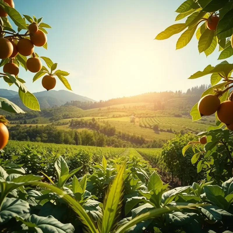 A lush organic landscape showcasing the beauty of sustainable produce.