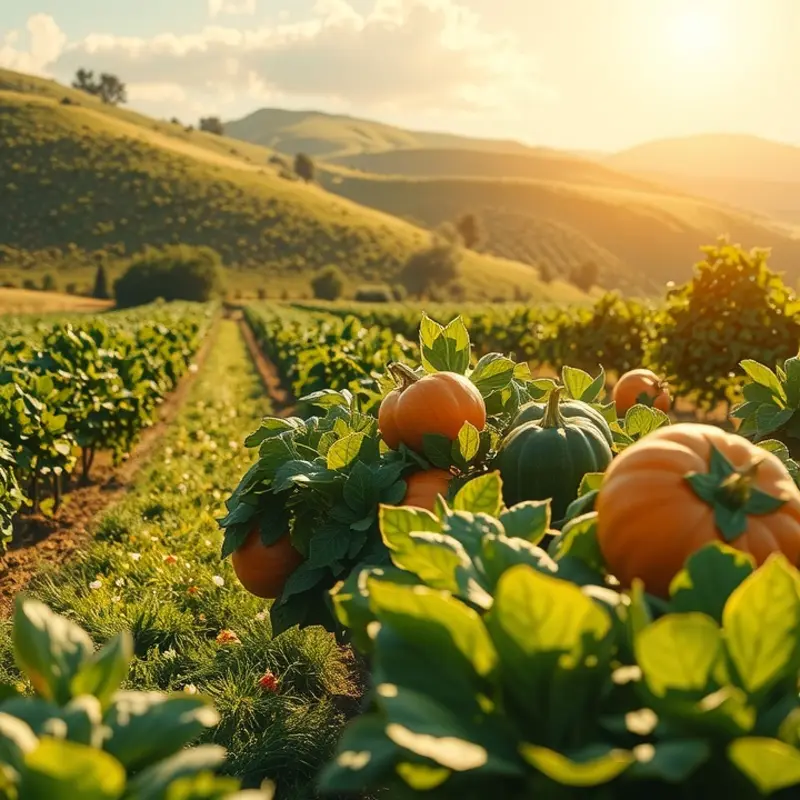 A serene landscape showcasing the beauty of organic produce.