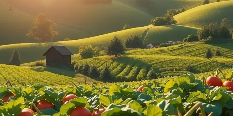 A vibrant field displaying an assortment of fresh organic produce, highlighting nutritional richness.