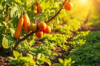 A sunlit field filled with healthy fruits and vegetables, emphasizing organic nutrition.
