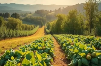 Open field filled with various vegetables and fruits under soft natural lighting.