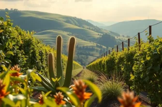 A scenic landscape with fresh produce representing nutrition.