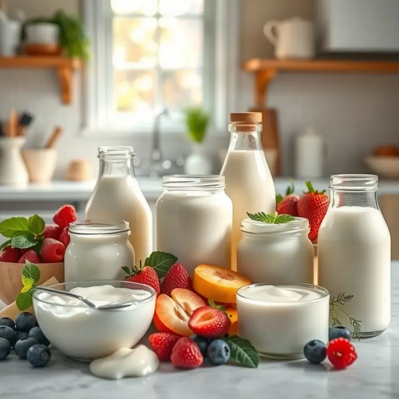 An idyllic cheese farm with aging cheeses and lush pastures.