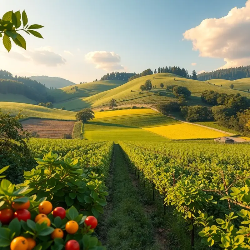 A serene landscape showcasing the beauty of organic produce.