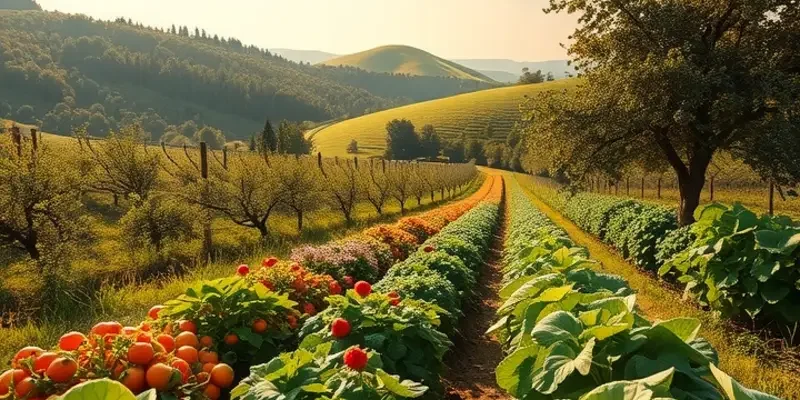 A scenic view of an organic orchard representing healthy food contributions.