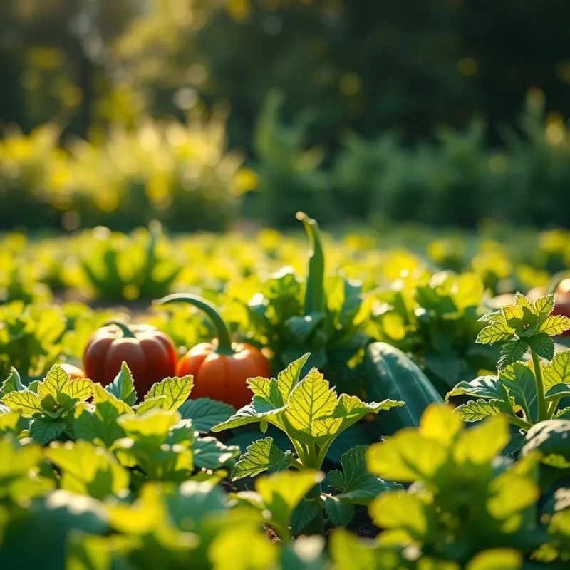 A lush field showcasing natural, vibrant produce in harmony with nature.