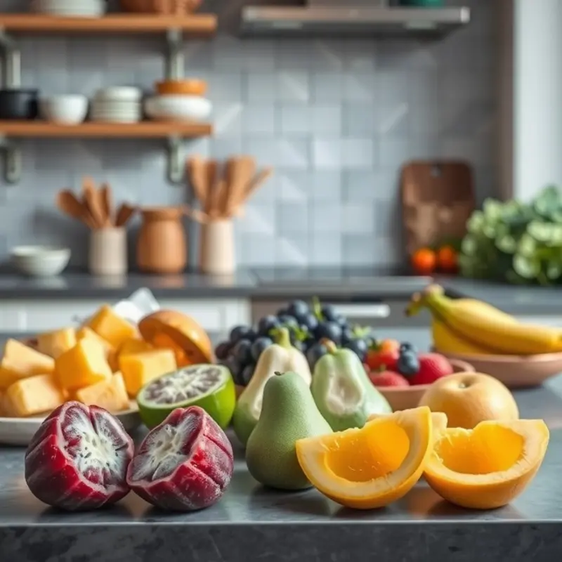 Vibrant fruits grow abundantly in a sunlit organic orchard.